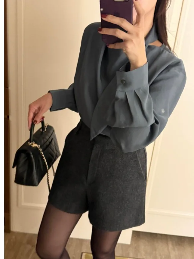 เสื้อผู้หญิงแบบมีชั้นหลายชั้น สไตล์เกาหลี อ่อนโยน แฟชั่น ทันสมัย แขนยาว สำหรับฤดูใบไม้ผลิ 2026 ต้นฤดูใบไม้ผลิ ให้ความรู้สึกหรูหรา