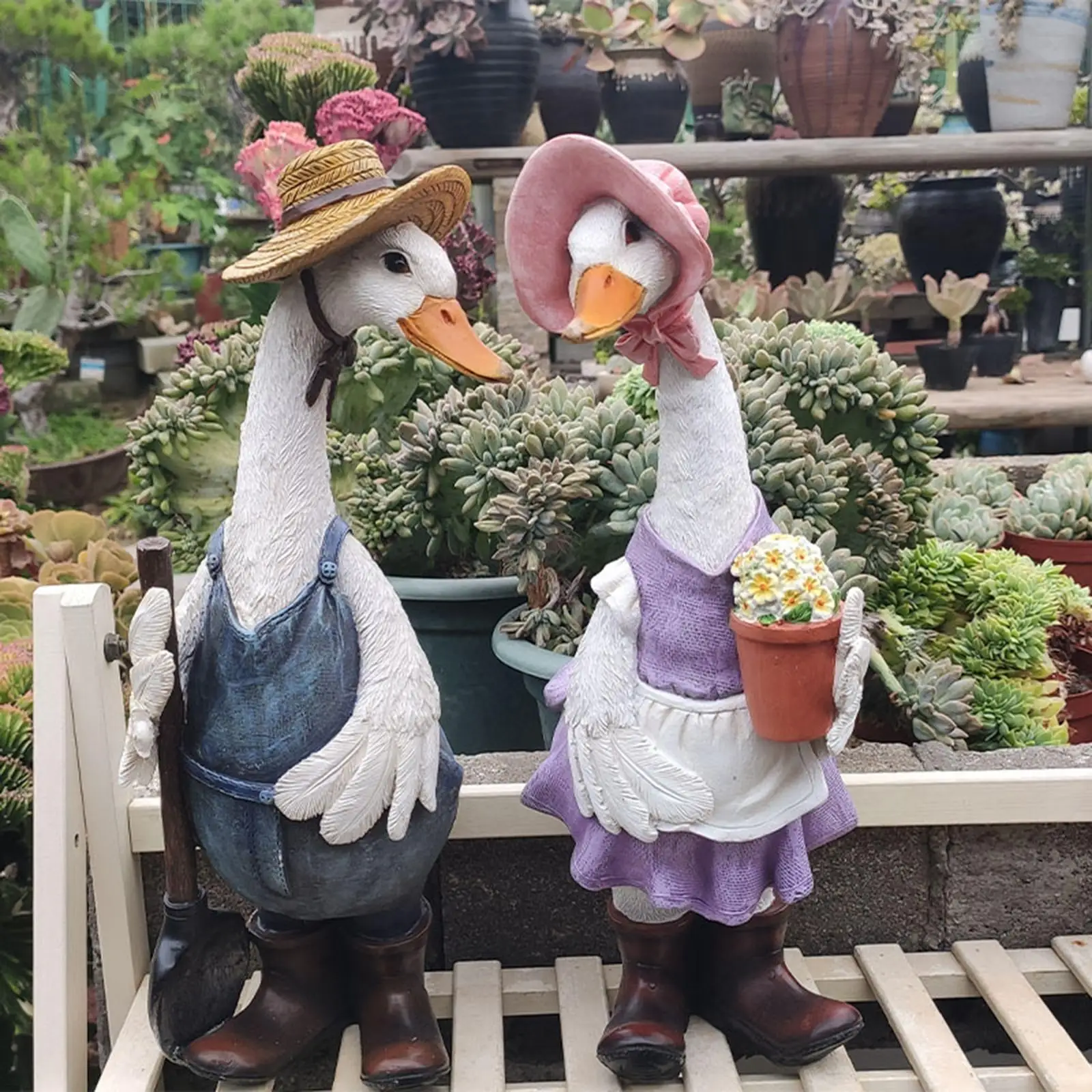 Lawn Decorative Figurine Resin Duck for Sculpture Decor Pond Villa Courtyard