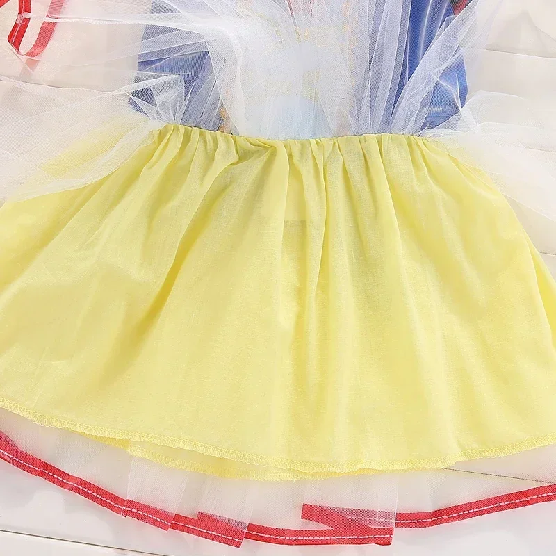 Baby Girl Costume Snow White Princess Dress Birthday Cosplay Dress Party Tutu Gown Carnival Halloween Costume for Kids 1-5 Years