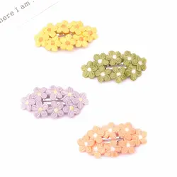 40pc/lot 2” Daisy Flower Snaps Hair Clips for Women Kids Girls Snap Hair Pins Embroidery Hairpins Baby Girls Floral Barrette Kid