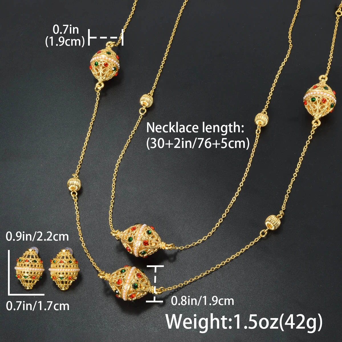 Nuovi set di gioielli in stile orecchini colorati con ciondolo di lusso vuoto Dubai collana placcata in oro 18 carati accessori per regali di