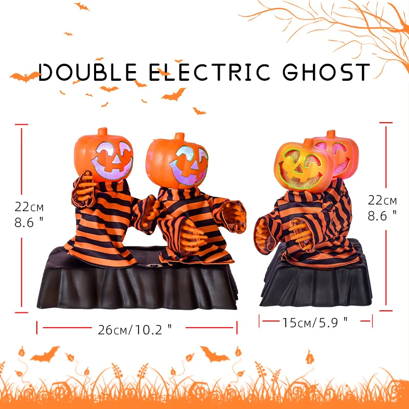 Halloween Electric Duo Tricked Pumpkin Ghosts Voice-activated Induction Tricked Skeleton Dancing Musical Toys Decoration