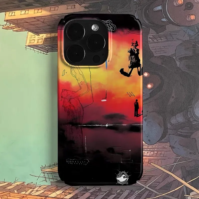 

Ins Korean Orange Sunset Art Phone Case for IPHONE 17 Air 16E 15 PROMAX 14 Plus 13 12 MINI 11 PRO 16Plus XR Acrylic Phone Cover