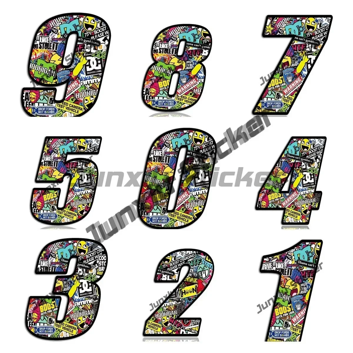 

Creative Stickers Punk Digital Bomb Skull Decal Sticker for Car Off-road Motorcycle Sport Start Racing Auto Decoration KK10cm