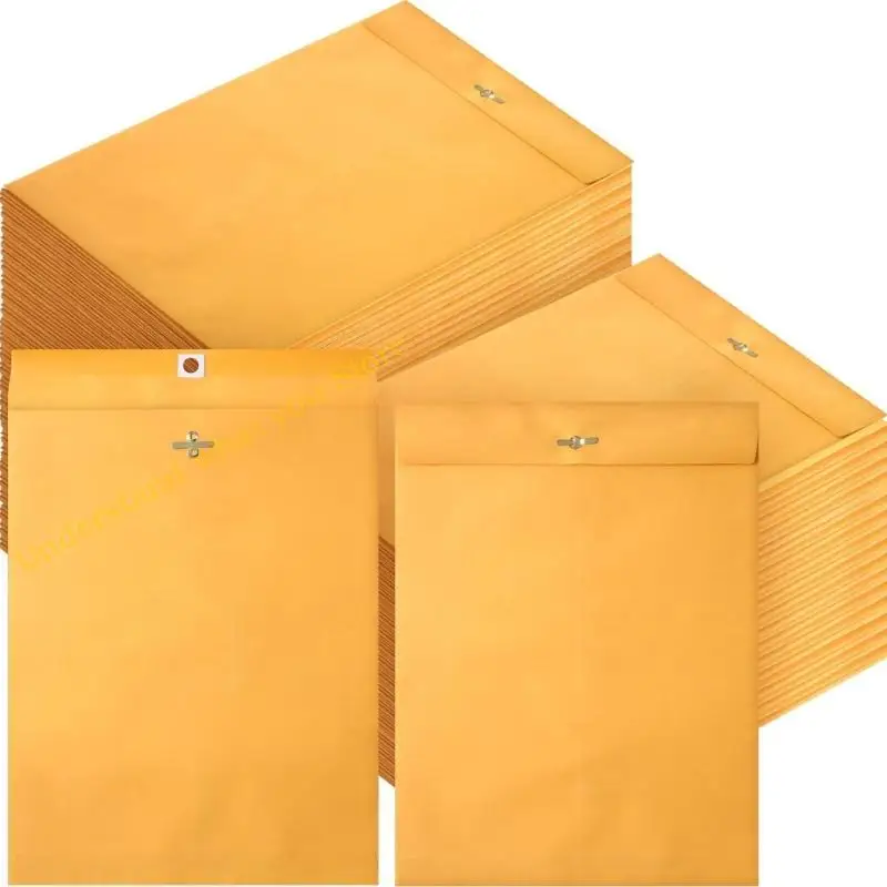 J60A 30pcs Documento buste con chiusura in metallo Kraft Inviluppo per spedizioni per ricevuta finanziaria legale fogli