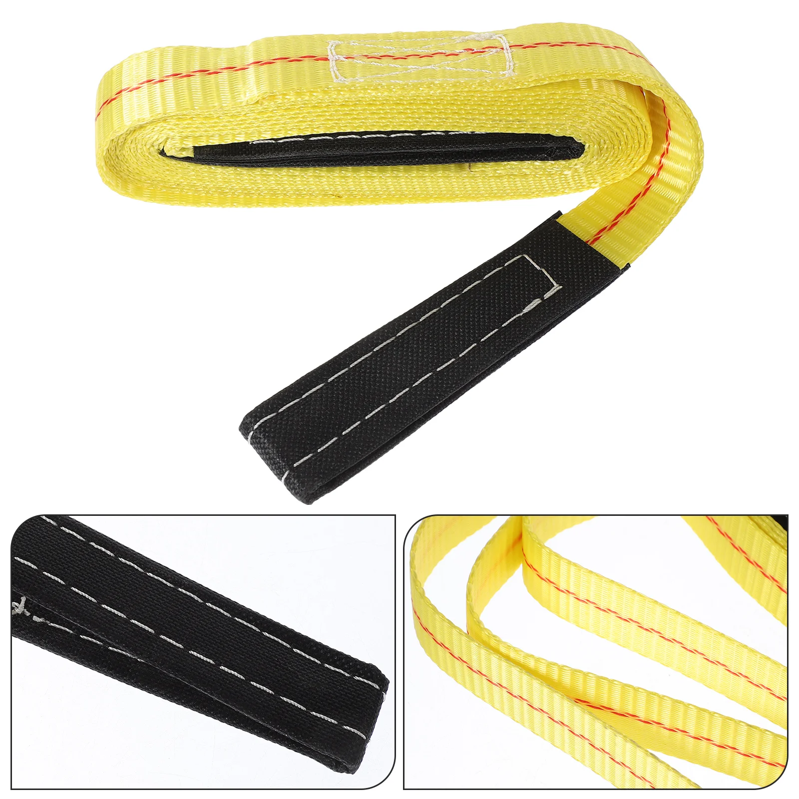 2 Pcs Tow Rope Furniture Moving Straps Lifting Winch Sling with Flat Loops Polyester Cargo