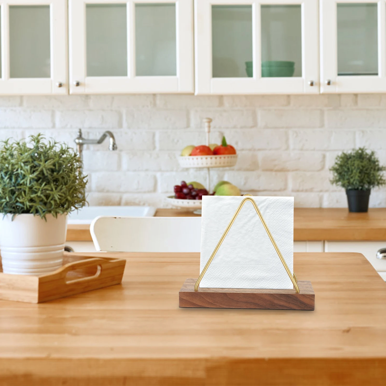 

Solid Wood Napkin Holders Tissue Dispenser Farmhouse Paper Towel Stand Decorative Wooden Holder for Home Restaurant Bar