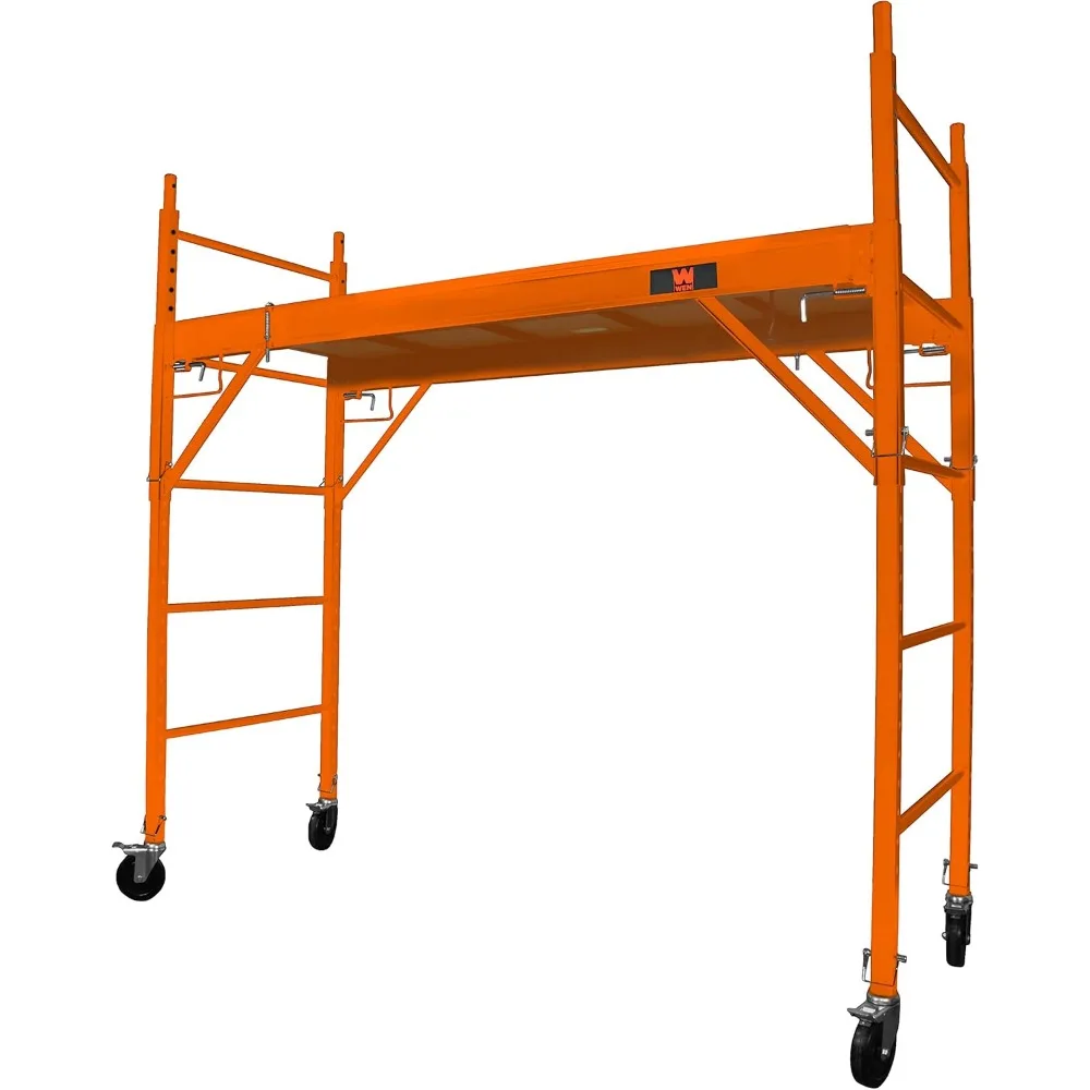 Baker-Style 6.25 Foot Multi-Purpose 1000 Pound Capacity Rolling Steel Scaffold