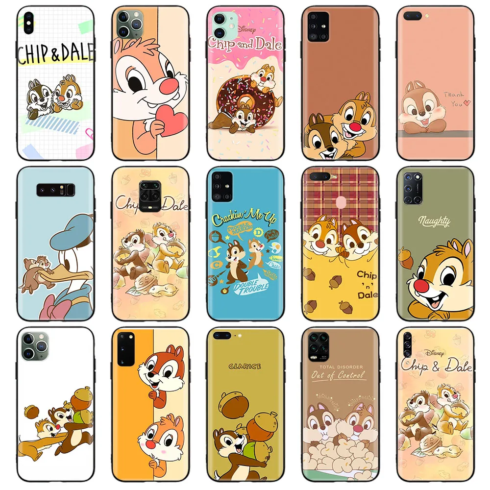 Черный чехол для OPPO A53 A53S A1 A1K A31 A32 A33 A35 A52 A54 A54S A57 A73 A74 A83 A85 A91 2020 Cover Z-68 Chip & Dale