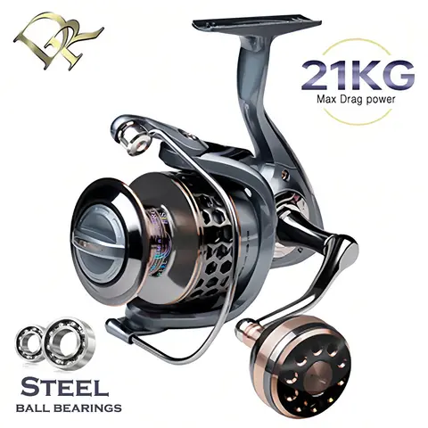 VWVIVIDWORLD, 고품질, 최대 드래그 21 KG, 낚시 릴, 5.2:1 기어비, 고속, 스피닝 릴, 캐스팅 릴, 바닷물용 잉어
