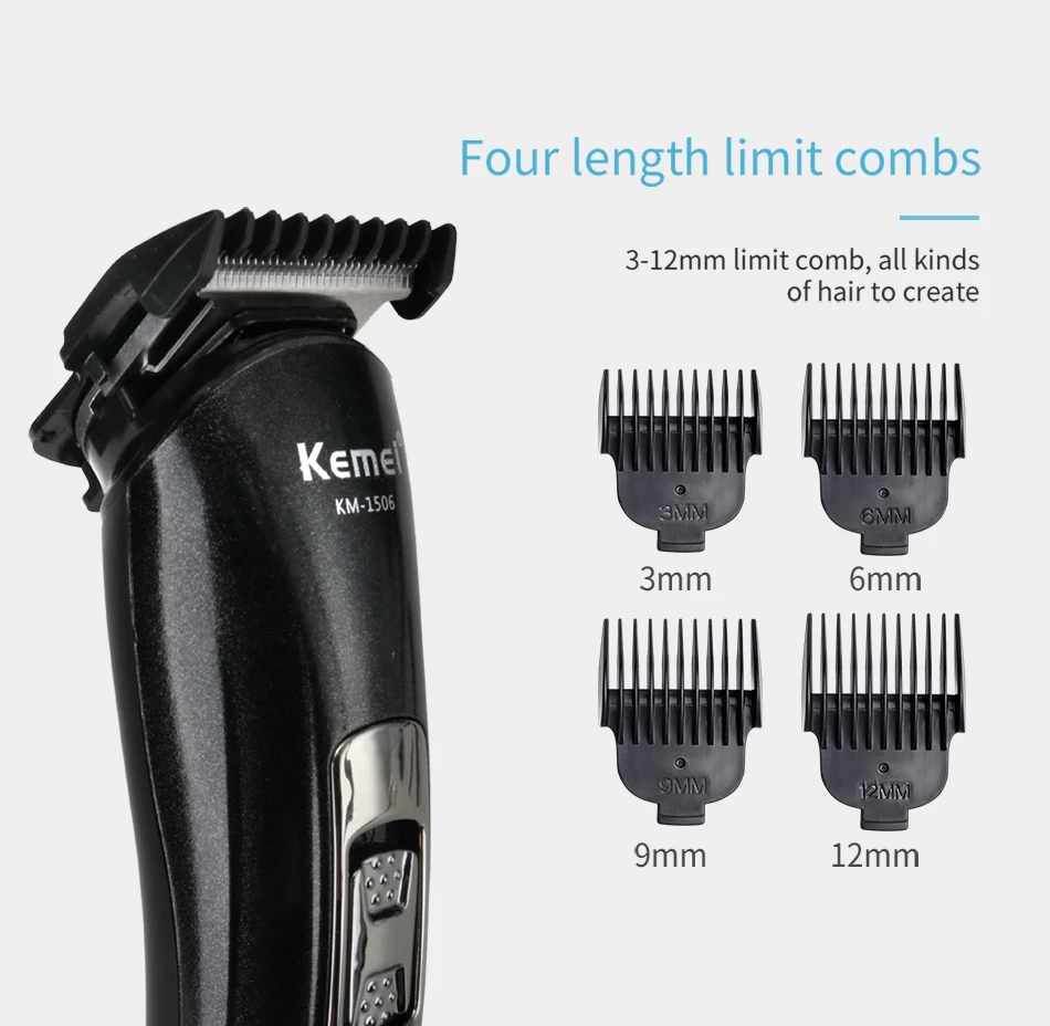 Kemei KM-1506 Multifunctional USB Hair Clipper Rechargeable Electric Hair Clipper Electric Shaver Beard Shaver Hair Clipper