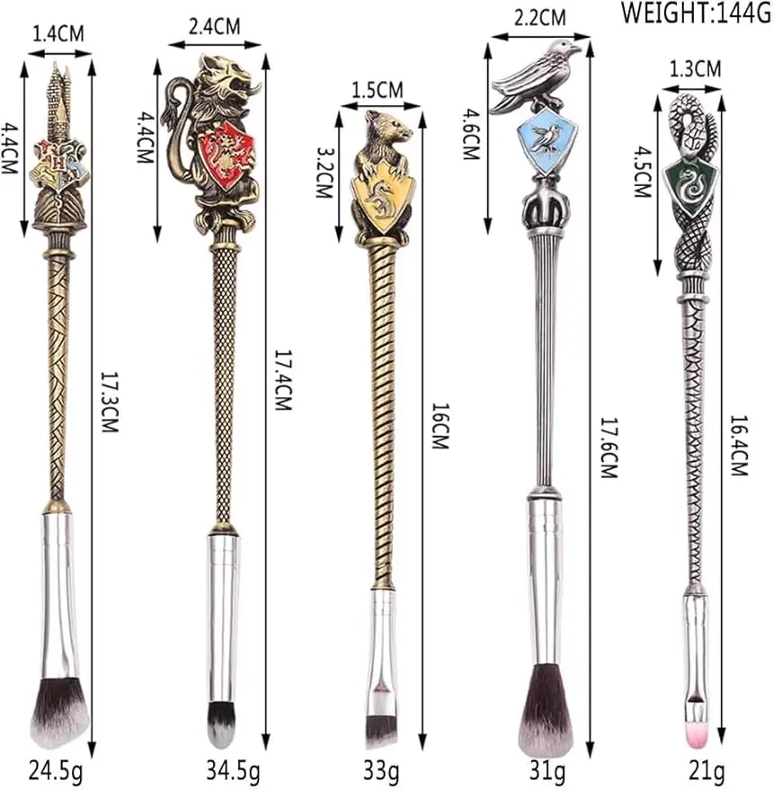 Magiczny zestaw pędzli do makijażu z grzebieniem, lusterkiem i pudełkiem prezentowym dla kobiet - pędzel do cieni do powiek, eyelineru, blendowania i do ust