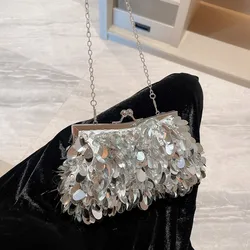 2023 nuovo In pochette di design di lusso Mini secchiello borse e portamonete lucide per le donne borse a tracolla con paillettes con manico rotondo