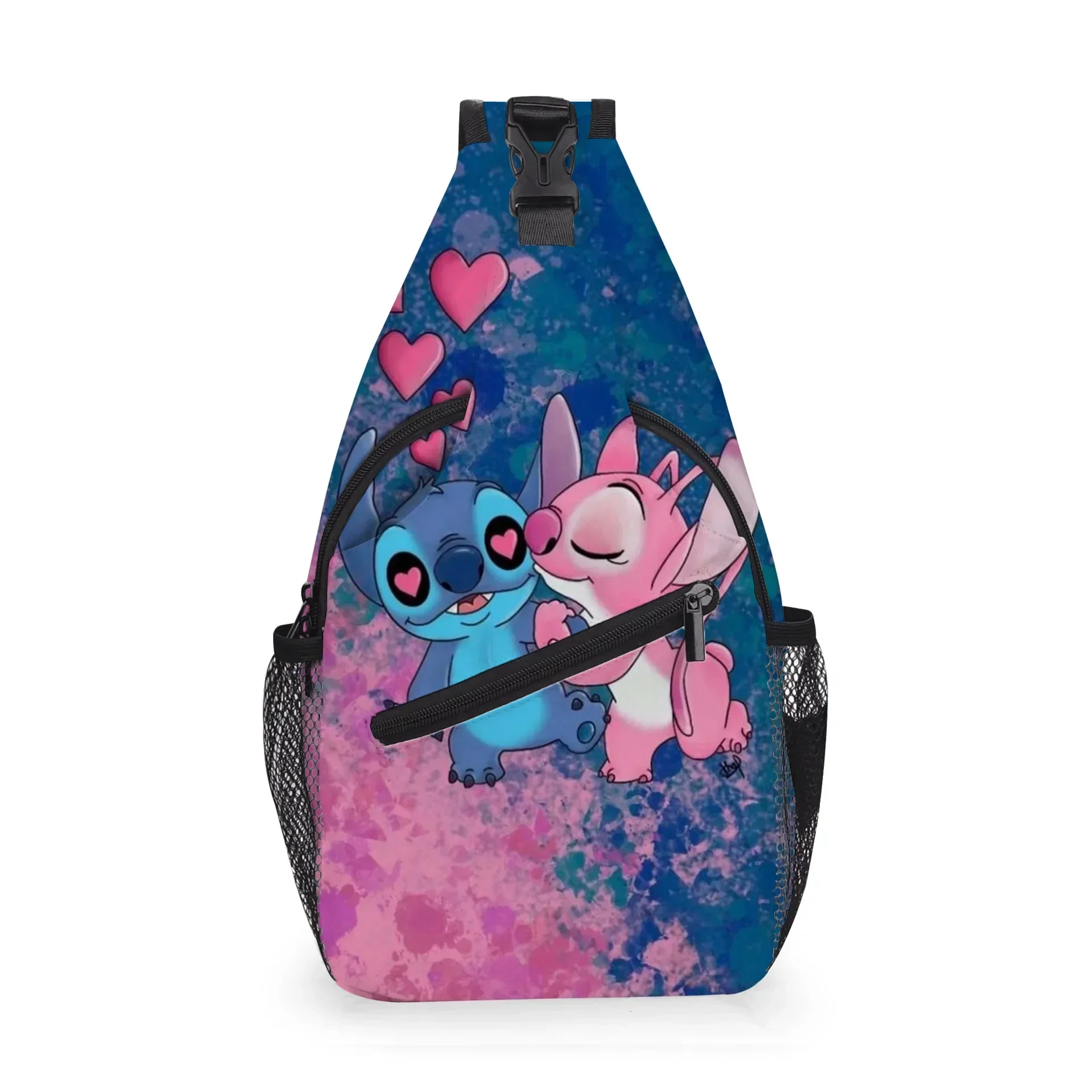 

MINISO Stitch Primary and Secondary School Students Cross-body Waist Bag Men's Trendy Anime Kawaii Cartoon School Bag Mochila