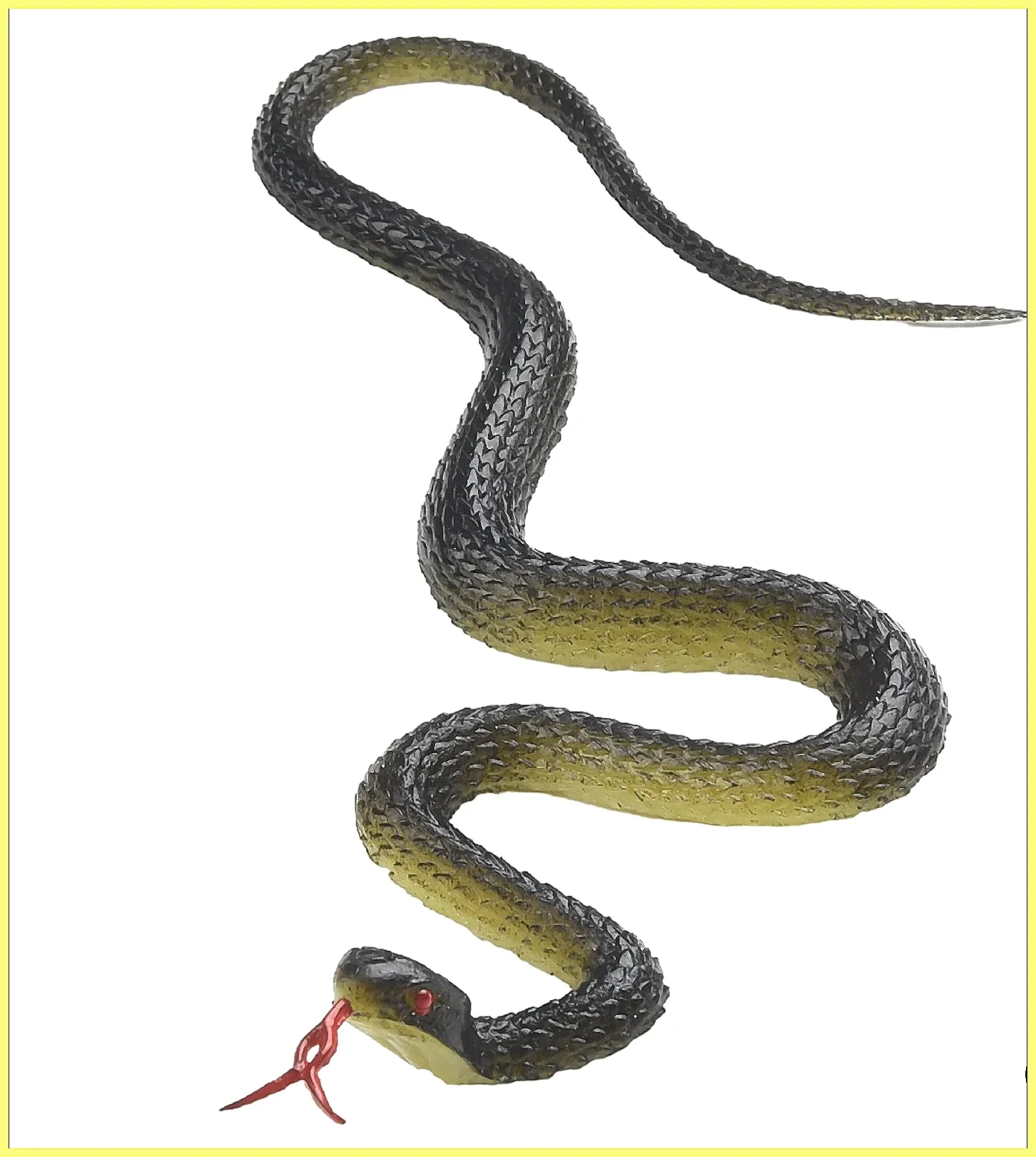 Realistic 45cm Rubber Snake Toy, Scary Anaconda Prank Props for Halloween, Fake Snake to Scare Birds, Trick Joke Accessories