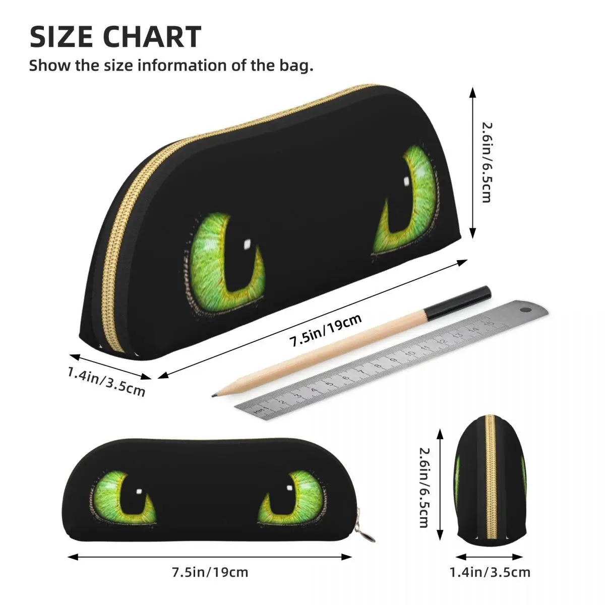 مقلمة عيون بلا أسنان، حامل أقلام، لوازم قرطاسية للتخزين، صندوق أقلام بسعة كبيرة، حقيبة أقلام رصاص للبنين والبنات والمدرسة