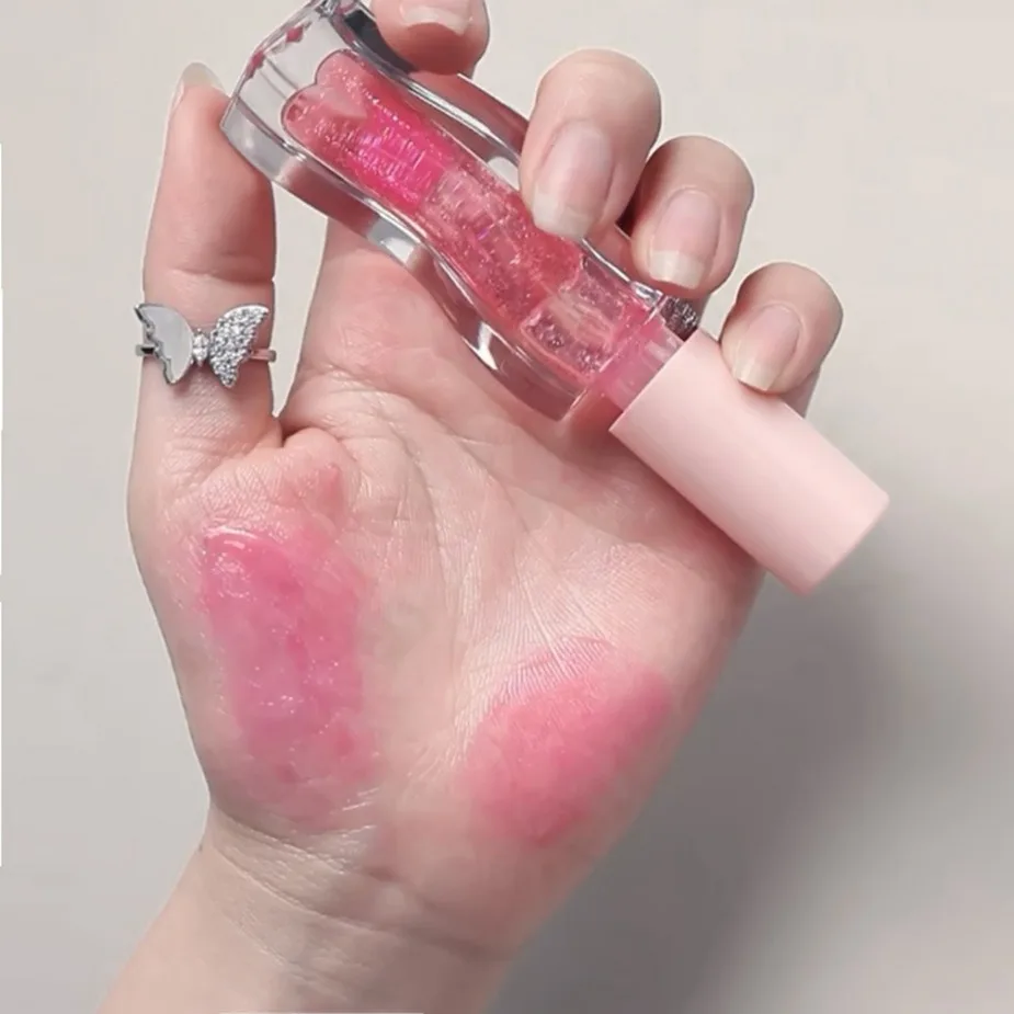 รูปแบบคลื่นมังสวิรัติ Lip Oil Hydrating Nourishing กันน้ํา Long-Lasting Lip Tint ขายส่งแต่งหน้า Lipgloss Clear Moisturizing