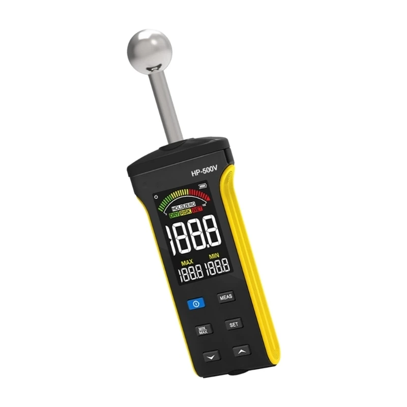 Pinless Moisture Meter with Dry Risk Wet Guidance and Control Layout, Handheld Moisture Reader for Indoor Moisture high quality
