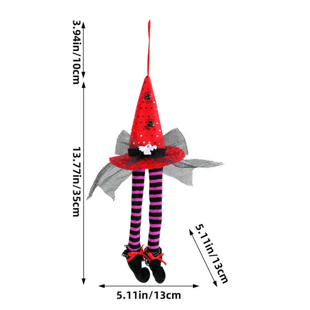 Scary Halloween Long Legged Witch Pendant Striped Reusable Witch Hat Hanging Ornament Garland Exquisite