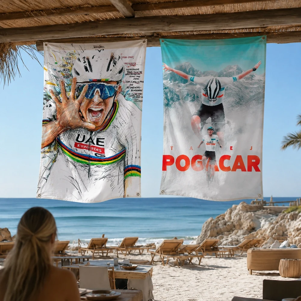Tadej Pogacar Outdoor Flag for Home Camping Party Club Decor Garden Yard Wall Hanging Banner