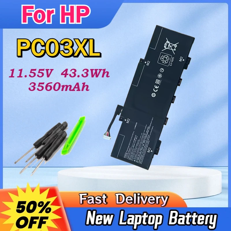 

PC03XL Laptop Battery 11.55V 43.3Wh 3560mAh For HP Pavilion x360 15-er0125od 4-dw0021na PC03043XL HSTNN-OB1W TPN-DB0E M24648-005