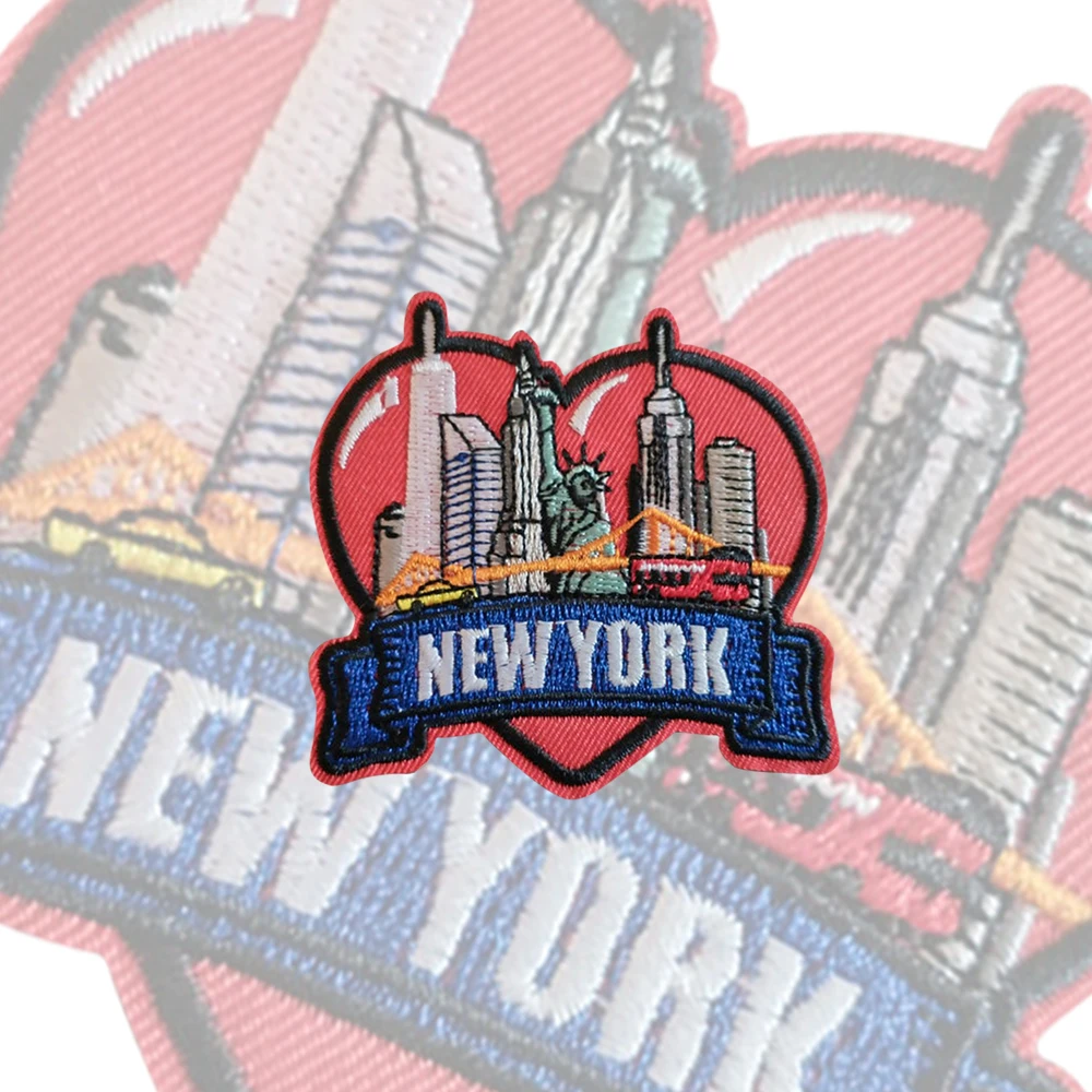 New York City Embroidered Patches Iron on for Clothing Garments Jeans Jacket Coat Embroidery Patches Landscape for Famouse City