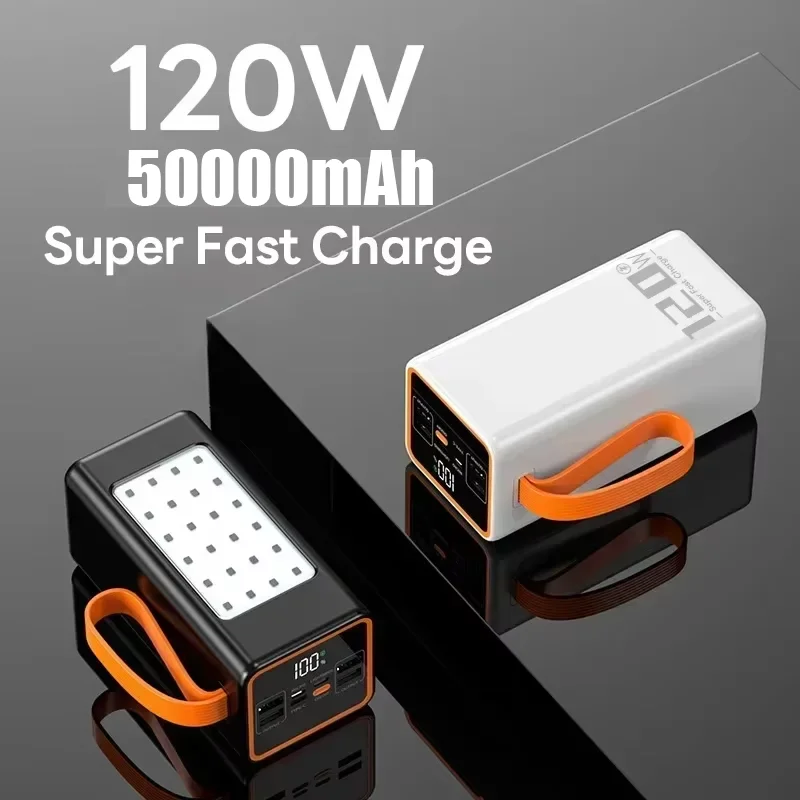 50000mAh Power Bank Powerful Large Capacity PD20W Fast Charging USB C 30000mAh External Spare Battery For iPhone Samsung Xiaomi