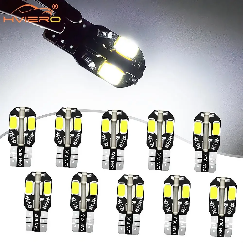 

10Pcs Led Car Interior Bulb Canbus Error Free T10 5730 8SMD LED Side Wedge Light White Lamps Auto Fog Style Modified Headlight