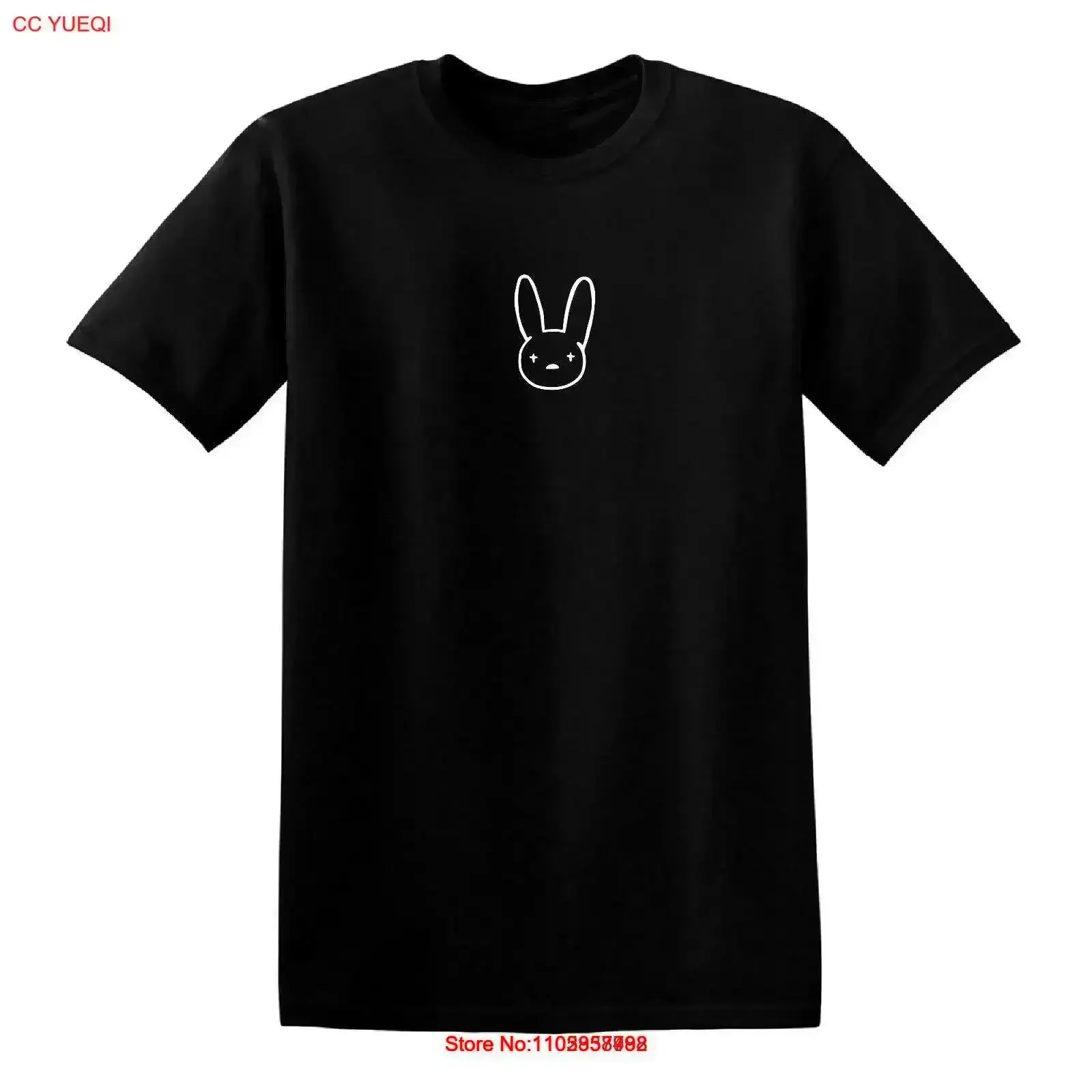 Camiseta con diseño pequeño de Bad Bunny Conejo Malo, YHLQMDLG, estilo vintage, lavada, cómoda, con gráfico ligero, para uso diario