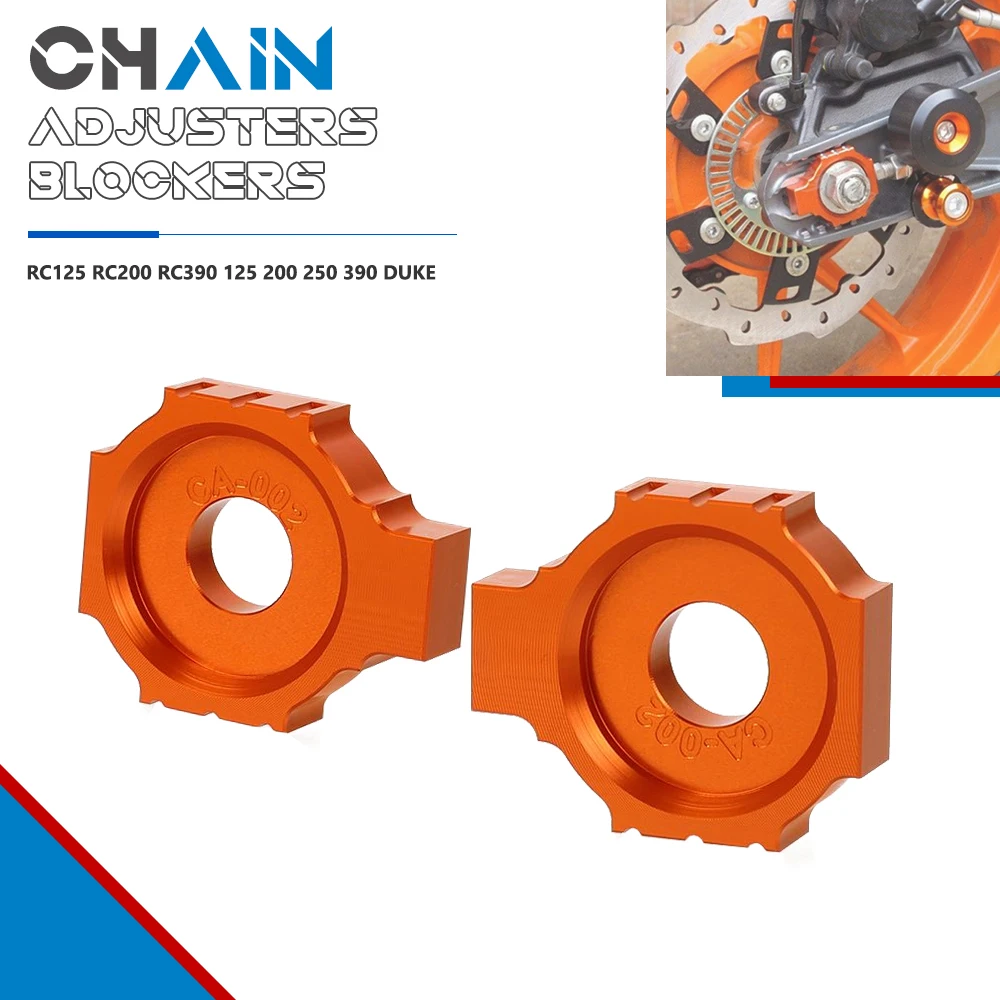 

Оранжевый CNC алюминий для Duke 390 2013 2014 2015 2016 Duke 125 200 RC125 RC200 RC390 блокираторы цепи мотоцикла