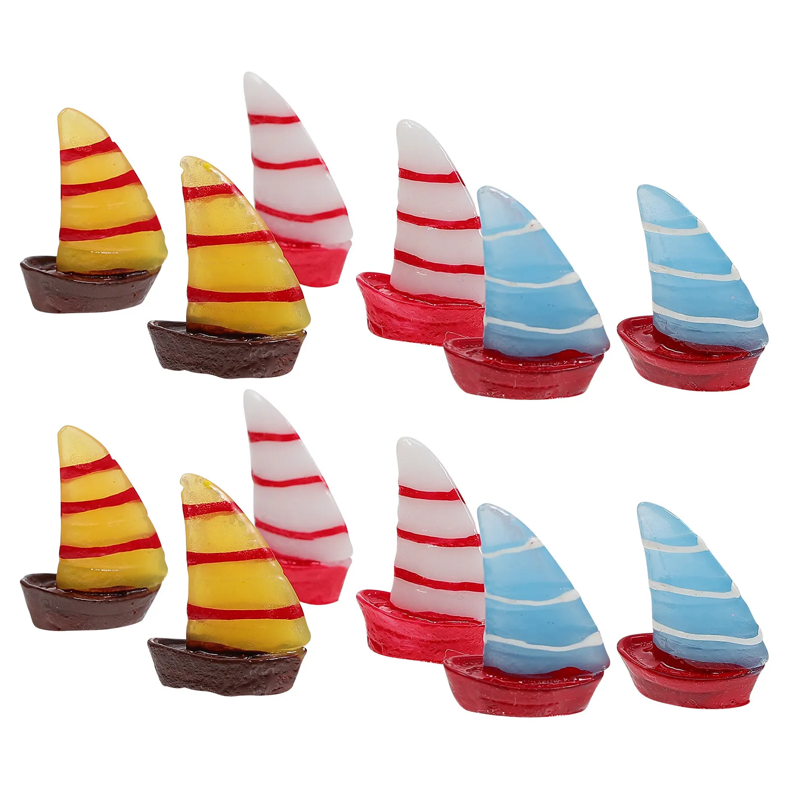 

Mini Sailboat Decoration Exquisite Craftsmanship Lifelike Tails Steady Flat Base for Micro Landscape Resin Craft Photo