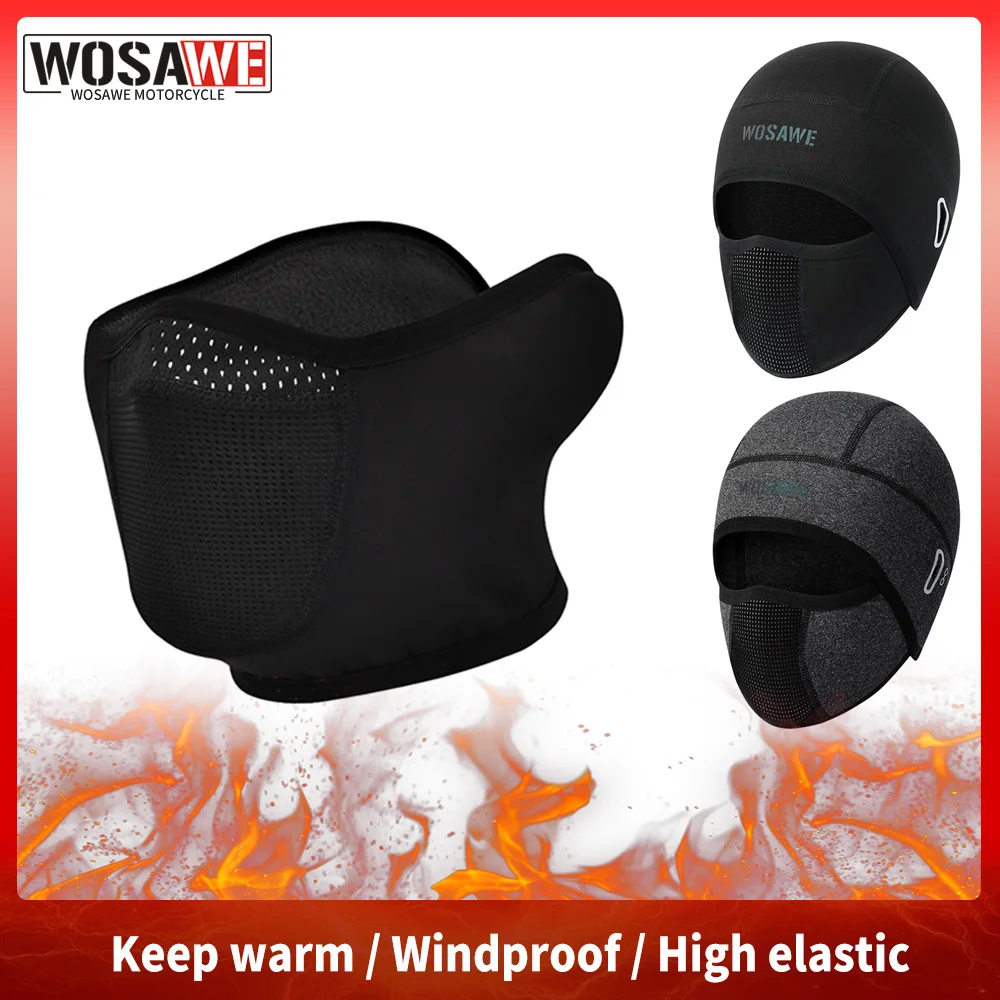 

WOSAWE мотоциклетная Балаклава, флисовая шапка, велосипедная полу и полнолицевая маска, ветрозащитная защита ушей, лыжный туризм, спортивные теплые головные уборы