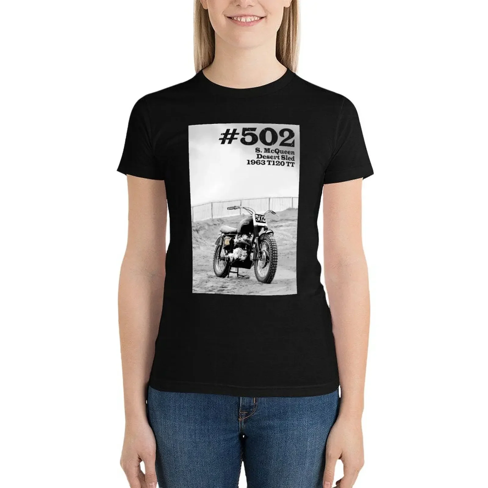 

No 502 Steves Desert Sled T-Shirt graphics korean fashion kawaii clothes rock and roll t shirts for Women
