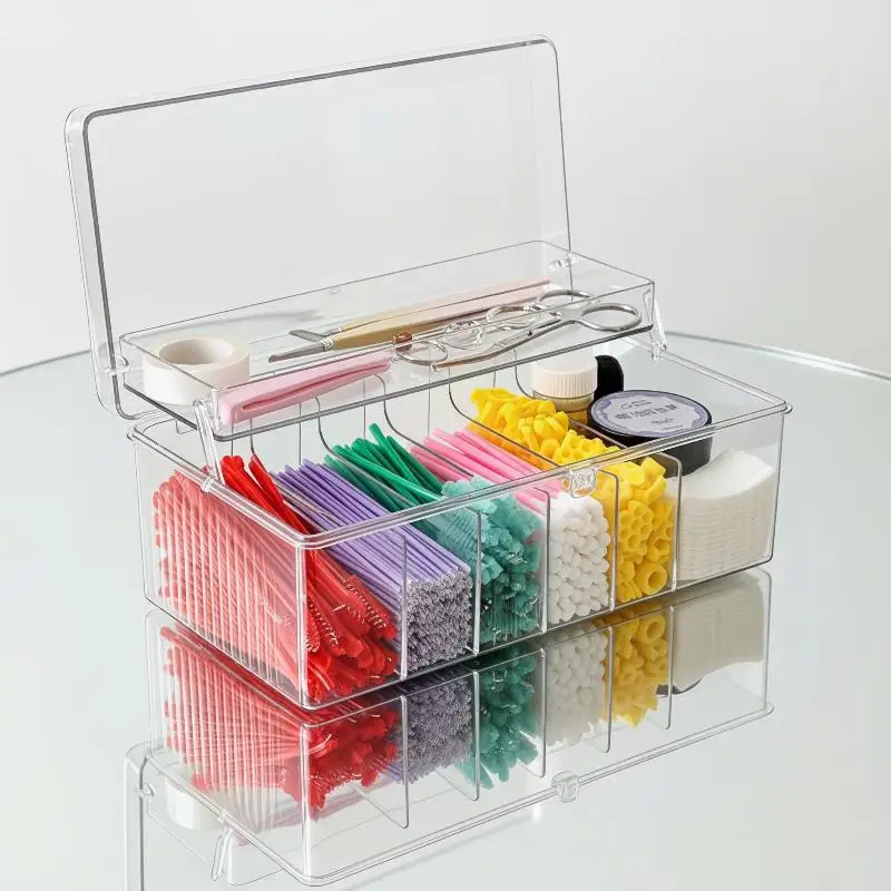 Eyelash Tool Storage Box Large Capacity Portable Dustproof for Lash Extension Supplies Travel Makeup Artist Use
