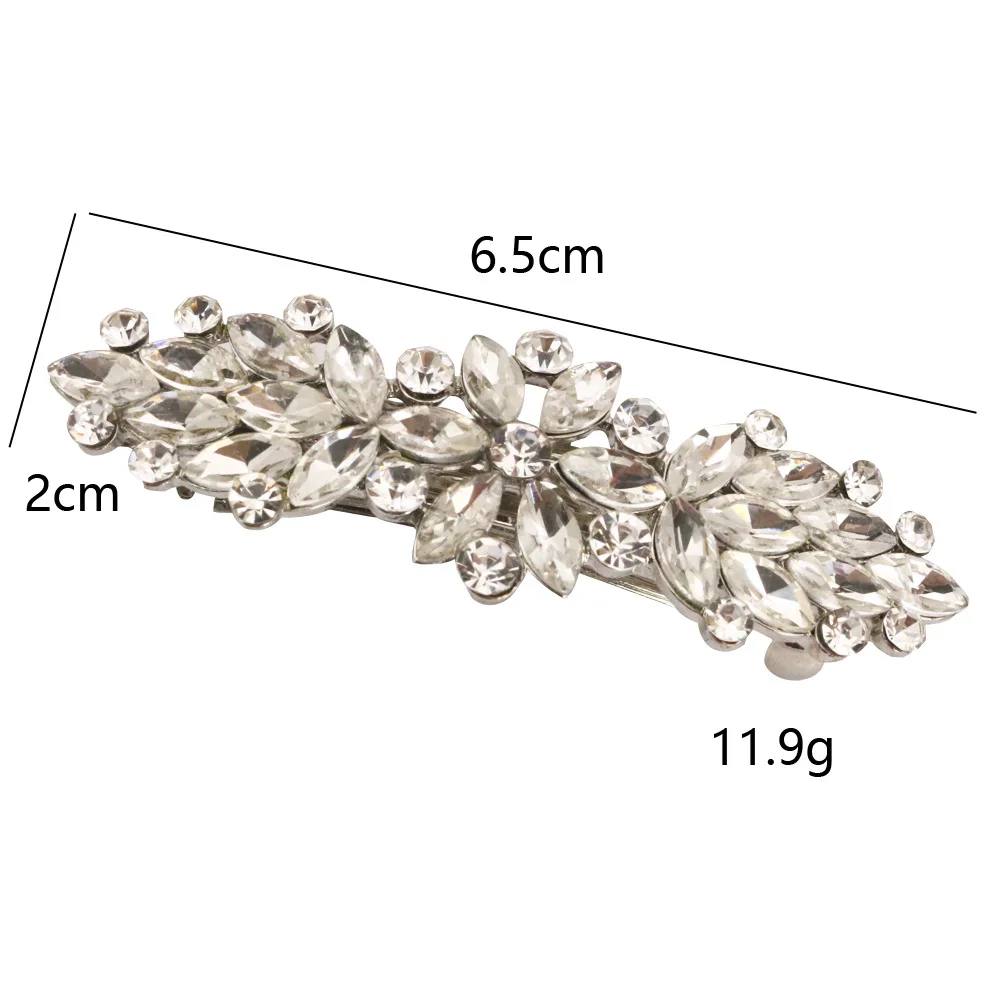 Rhinestone Pearl Hair Clip Crystal Flower Elegant Women Vintage Hairpin Barrette Headdress Durable Flexible Hair Accessories
