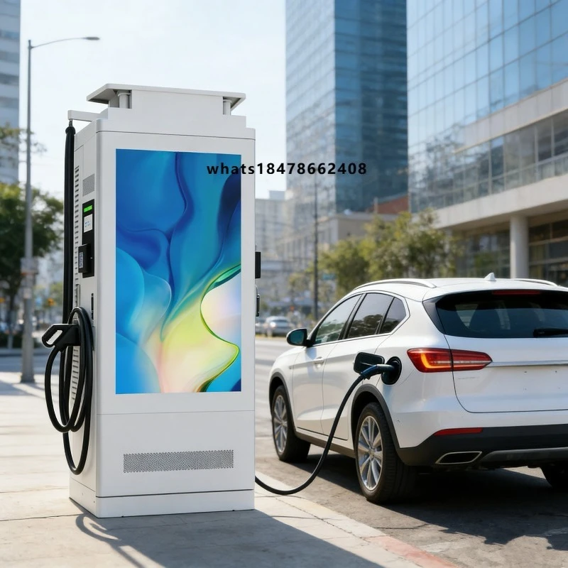 

New DC EV Charging Pile 60-430kW 400VAC 55 Inch Screen IP54 Protection OCPP 1.6/2.0J EVMATE Brand