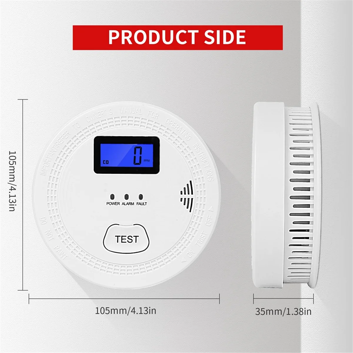 2 w 1 CO & czujnik dymu, wykrywacze tlenek węgla, detektor dymu, 85dB w alarmie, do domu i kuchni, ekran LCD, A