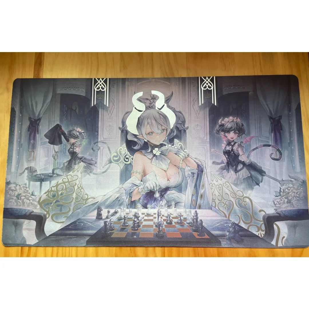 600x350mm Yu-Gi-Oh! Playmat Lovely Labrynth of The Silver Castle Matte Silver Glitter Special Craft Card Mat 1.5mmSeamless Edges