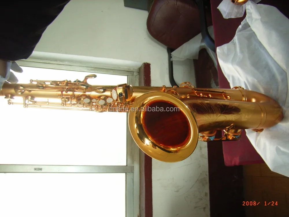 Popular Grade Dotted Gold Plated Tenor Saxophone