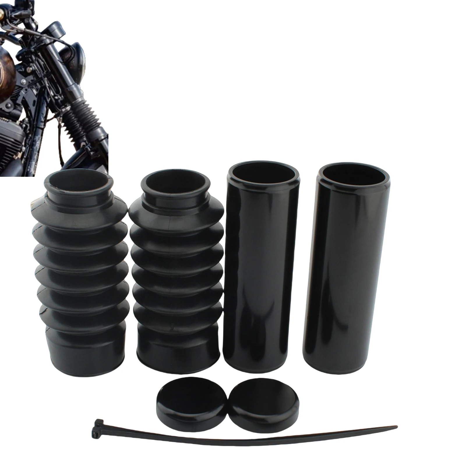 Motorcycle Front Upper + Lower Fork Shock Absorber Pipe Boot Cover For Harley Davidson Breakout FXSB 2013-2017