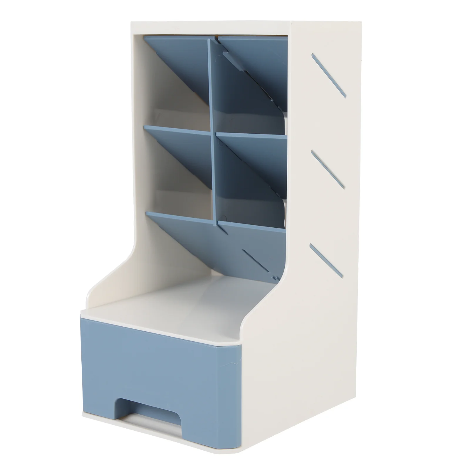 

Inclined Pen Holder Desktop Stationery Case with Drawer Design Multi-Functional Storage Organizer Makeup Brush Holder Office