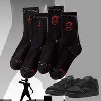 Unique Design Hooked Letters Ghost Face Role-playing Socks for Men and Women Sports Skateboard Mid Tube Cotton Socks