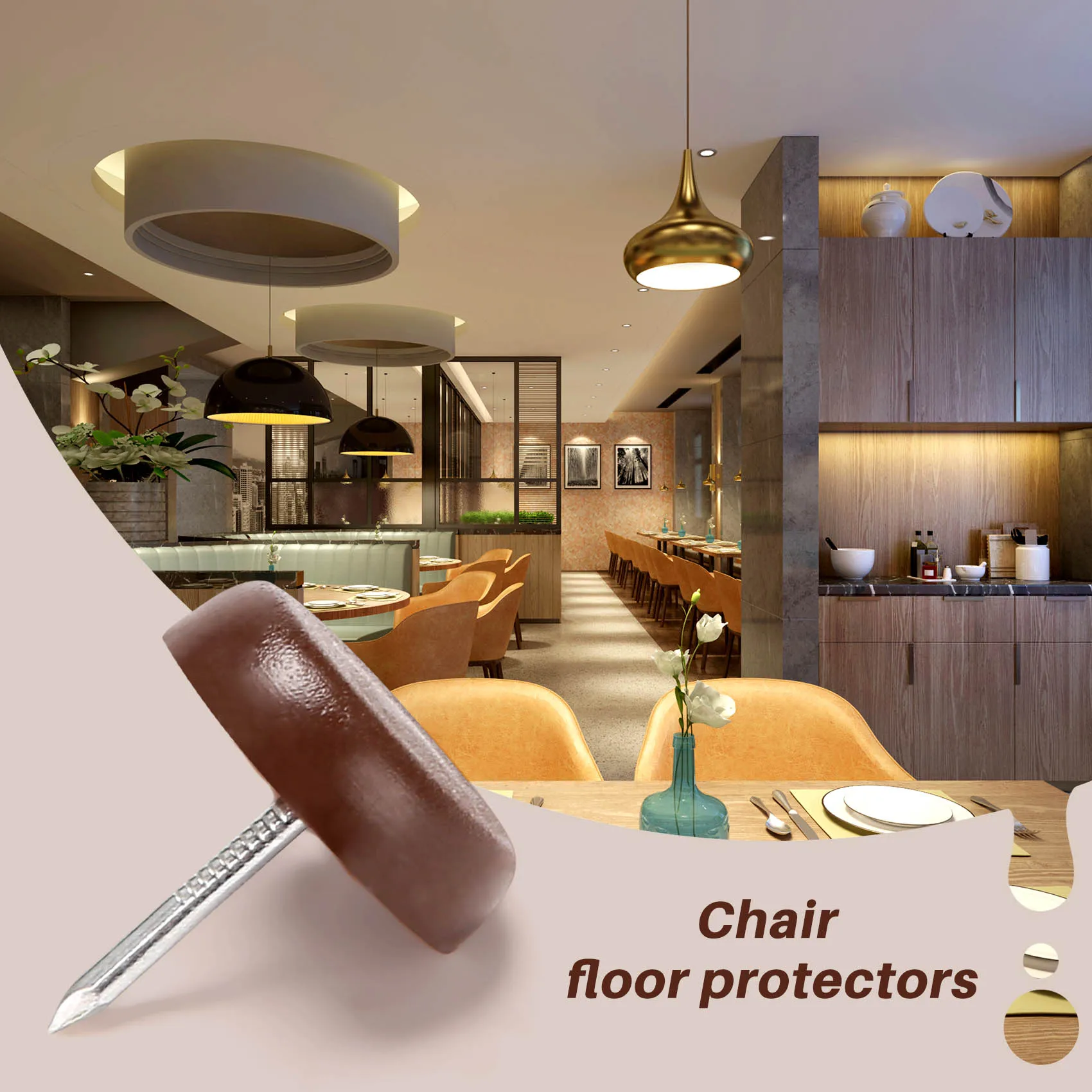 ABWP-100 PCS Chair Table Furniture Leg Bottom Feet Plastic Pads Glides Skid Nail Wood Floor Furniture Protector Noise Killer