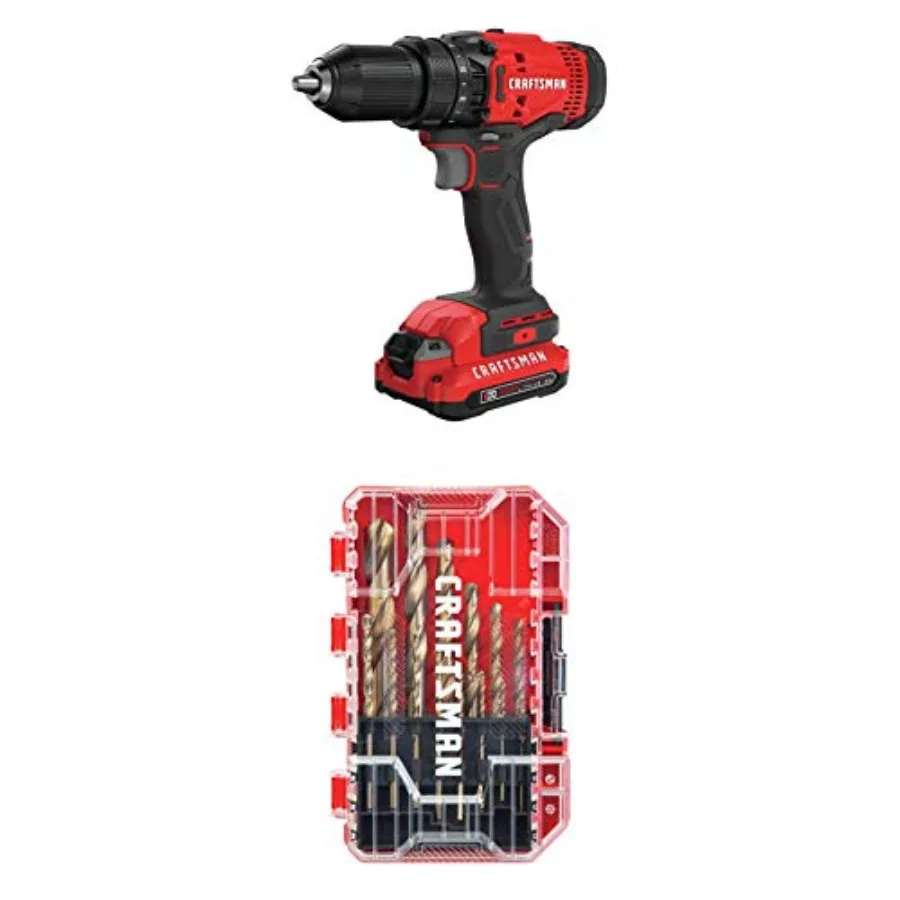

V20 Cordless Drill/Driver Kit with Drill Bit Set Gold Oxide 14-Piece CMCD700C1 and CM2214