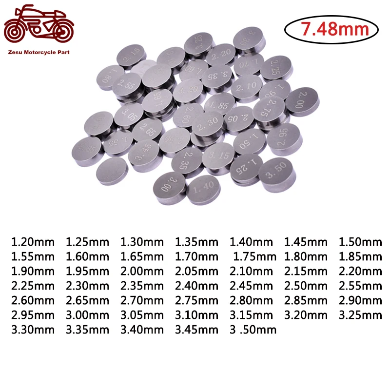 

47Pcs/set Motorcycle Parts Adjustable 7.48mm Valve Shims Kit for HONDA VFR800 VFR 800 VFR750R VF750CD RVF750R ST1300 ABS 1.2-3.5