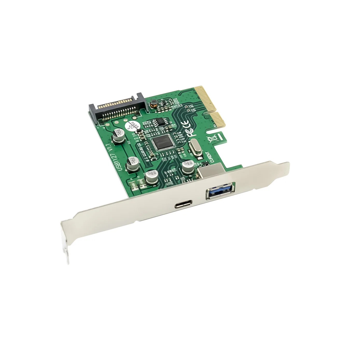 Kartu Ekstensi SUNWEIT ST618 PCIe X4 ASM1142 USB3.1-C+A 2.4A