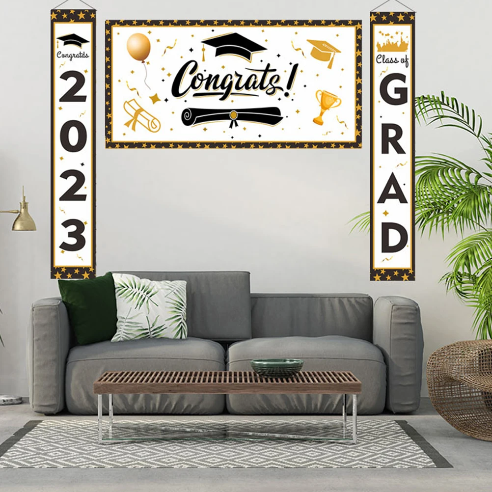 

Graduation Banner Door Signs Lightweight celebration banners porch garden decorations hanging signs creative graduation