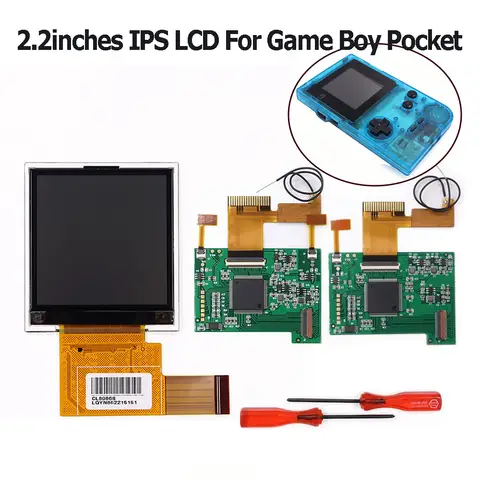 For GBP 2.2inch Backlight IPS LCD Drop in Screen Brightness Kit for Game Boy Pocket No solder No need to trim shell