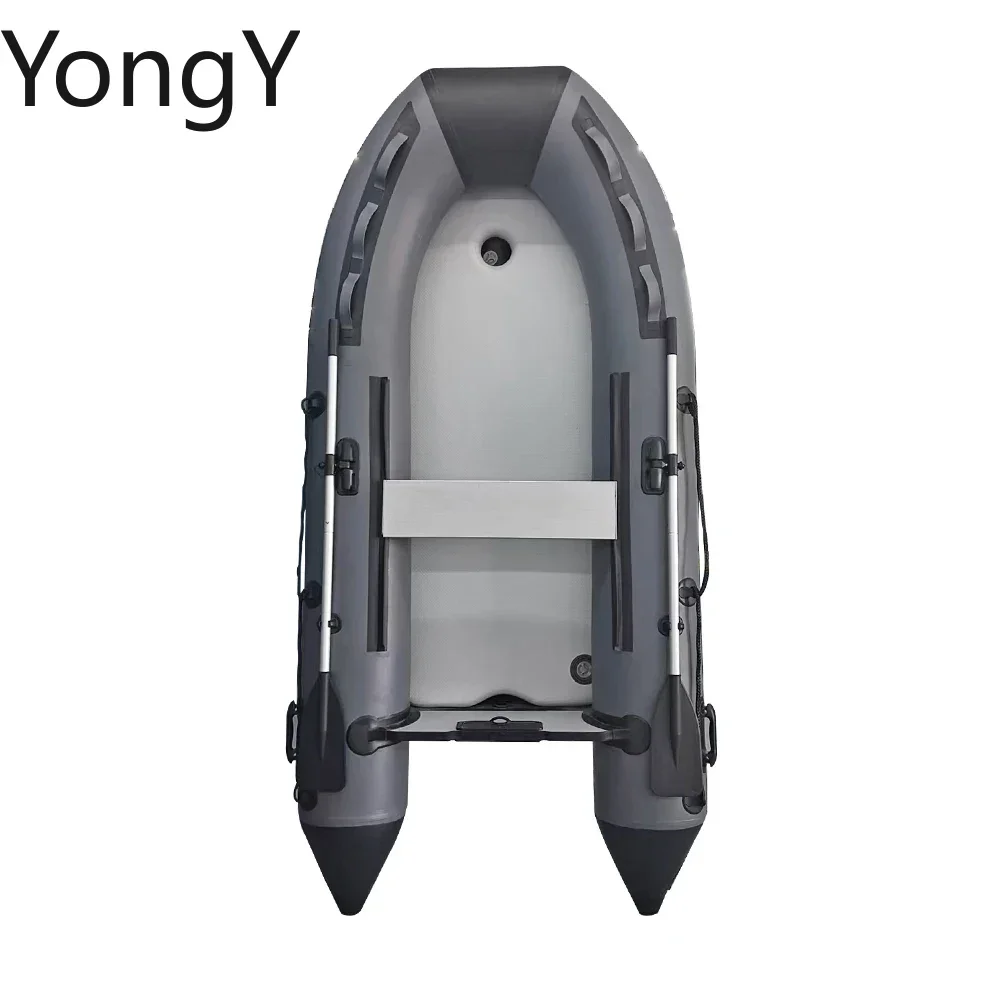 300cm Pvc Aluminum Floor Inflatable Boats Heavy Duty Fishing Boat with Outboard Motor for 3 Person