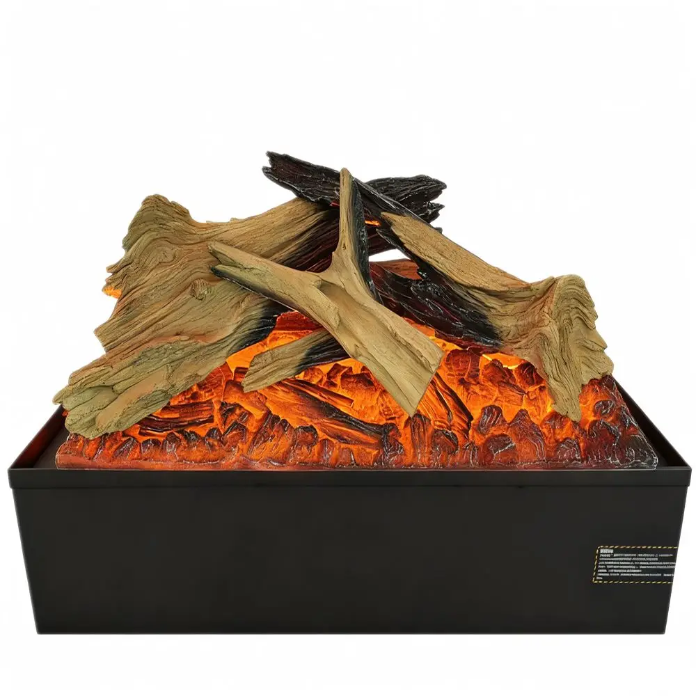OEM Handmade Polyresin Fire Log Insert Artificial Electric Fireplace